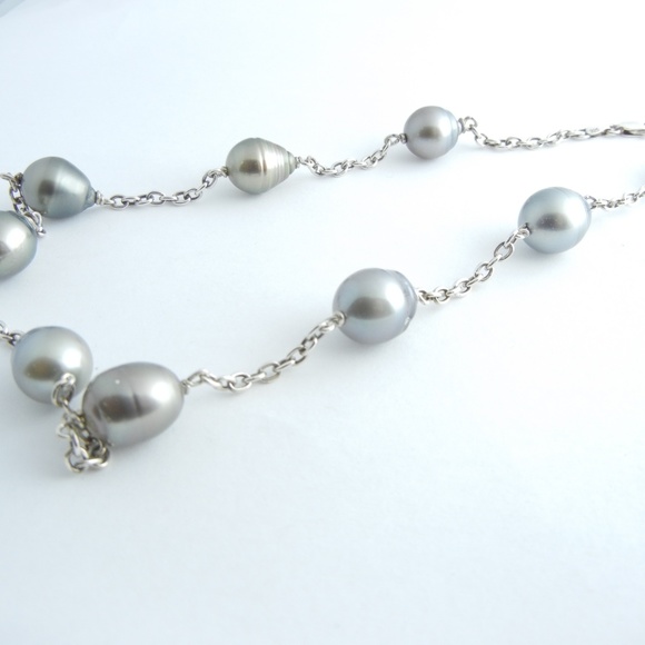 Black Tahitian Pearl Necklace Strand